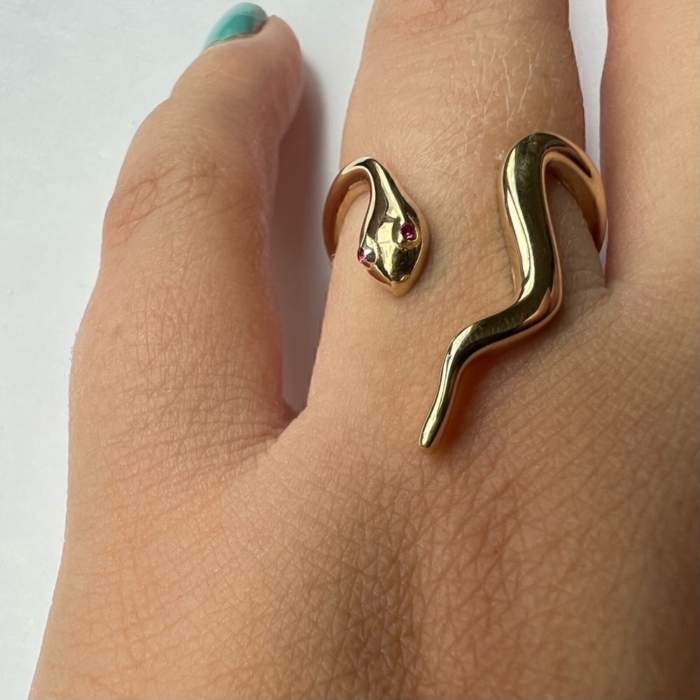 14k solid Gold Snake Ring | Snake Ring | Real Gold trendy Ring |